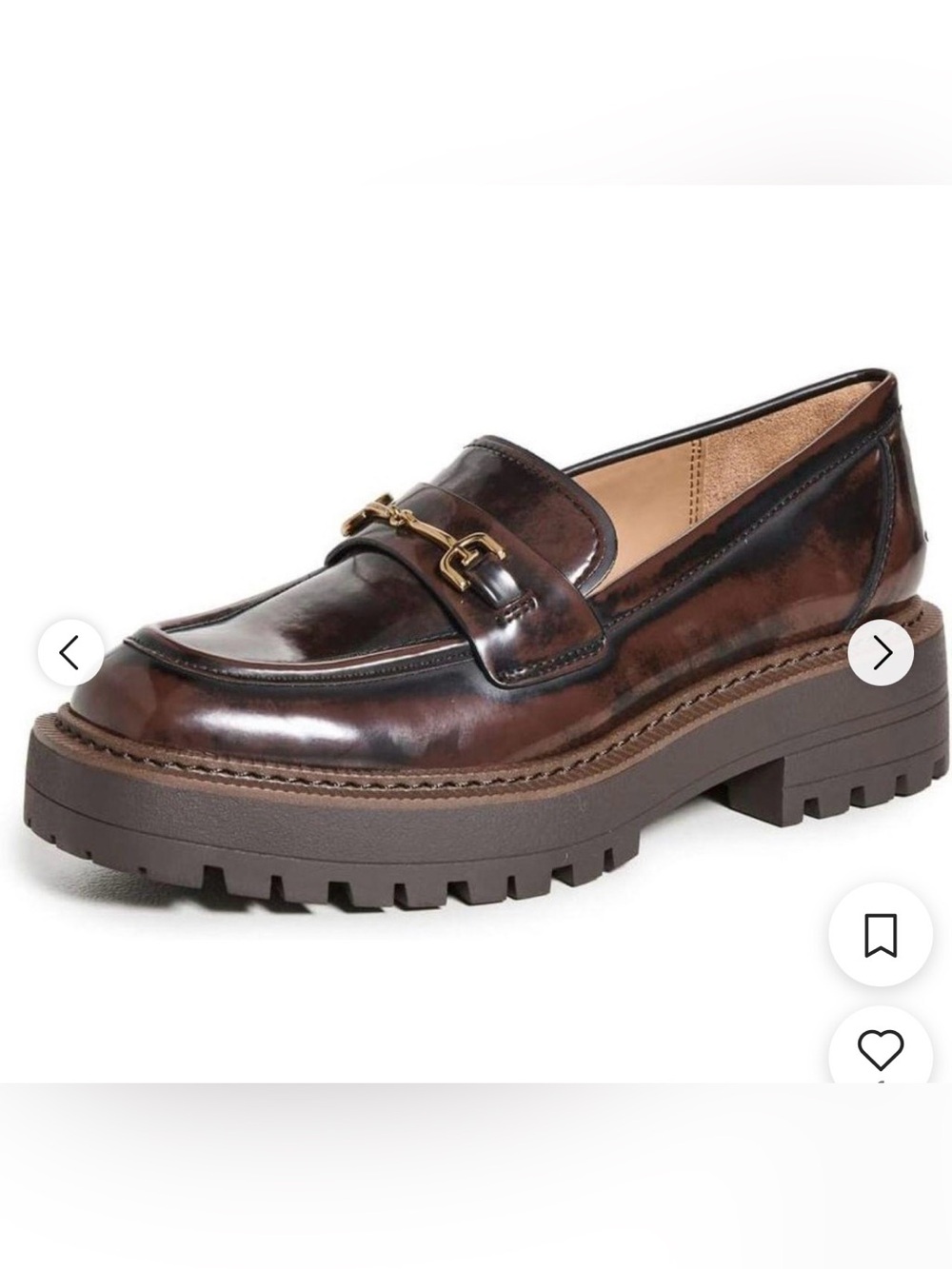 Sam Edelman Laurs Lug Sole Loafers in Chestnut brown size 8.5 shoes women - Picture 3 of 15